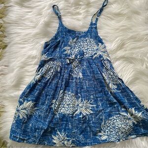 NWOT Hawaiian Muumuu Dress Little Girl 4 Blue Pineapple